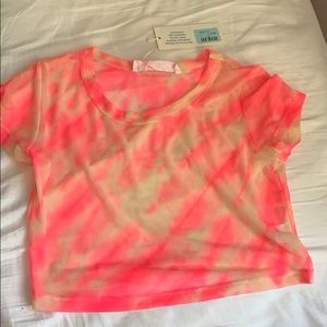 LF EMMA AND SAM TIE DYE SEE-THROUGH SHIRT